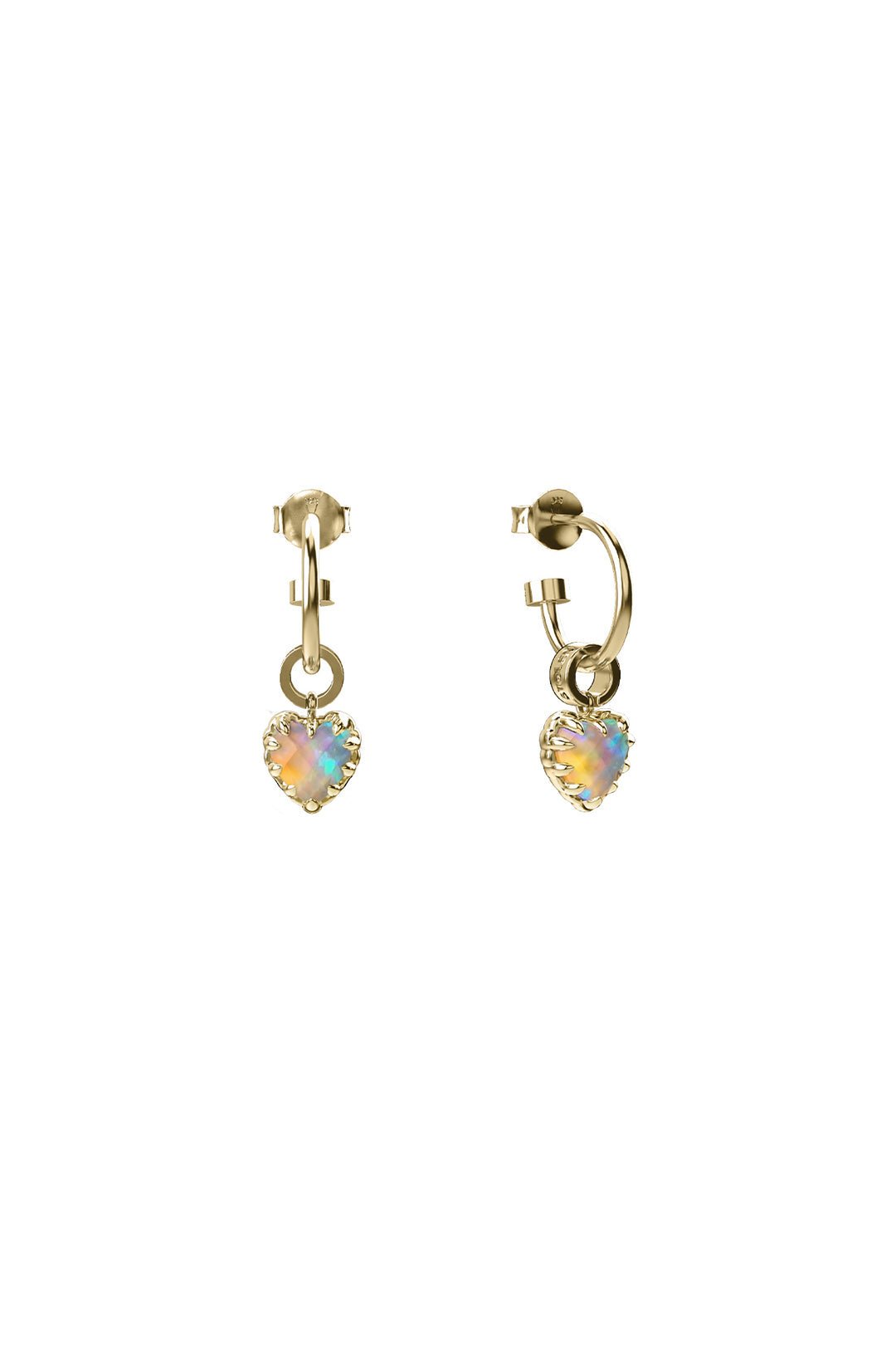 Stolen Gold Plated Love Anchor Earrings - Opal