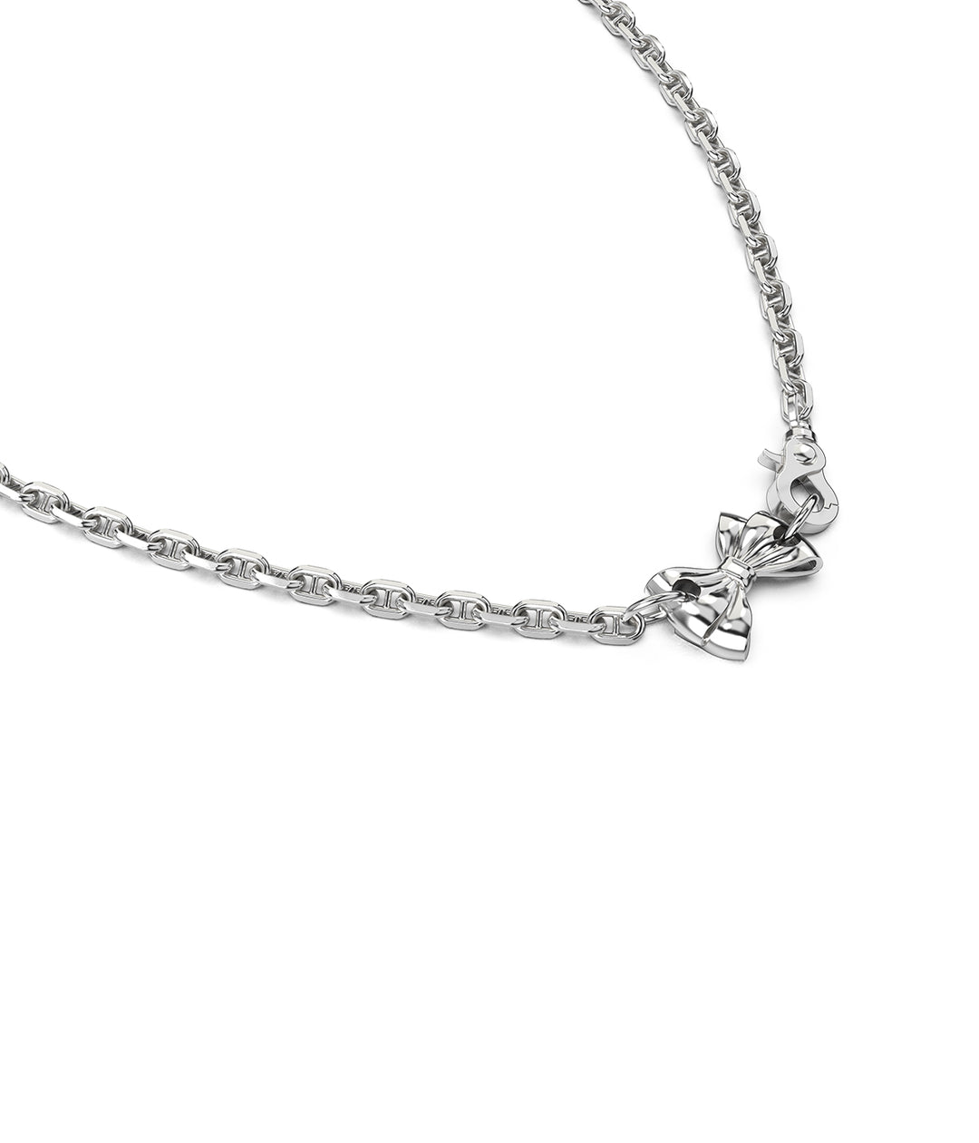 Stolen Silver Pierced Bow Necklace