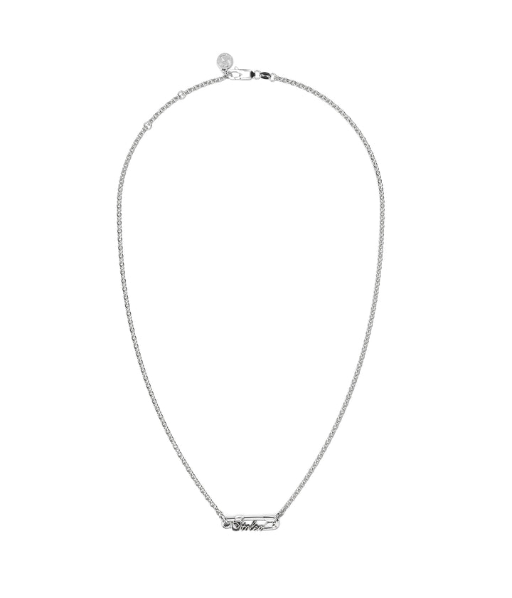 Stolen Silver Scripted Pin Necklace