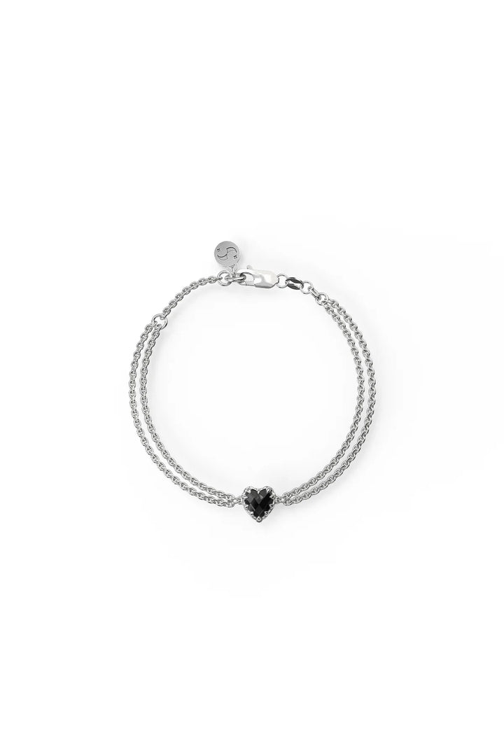 Stolen Silver Love Claw Bracelet - Onyx