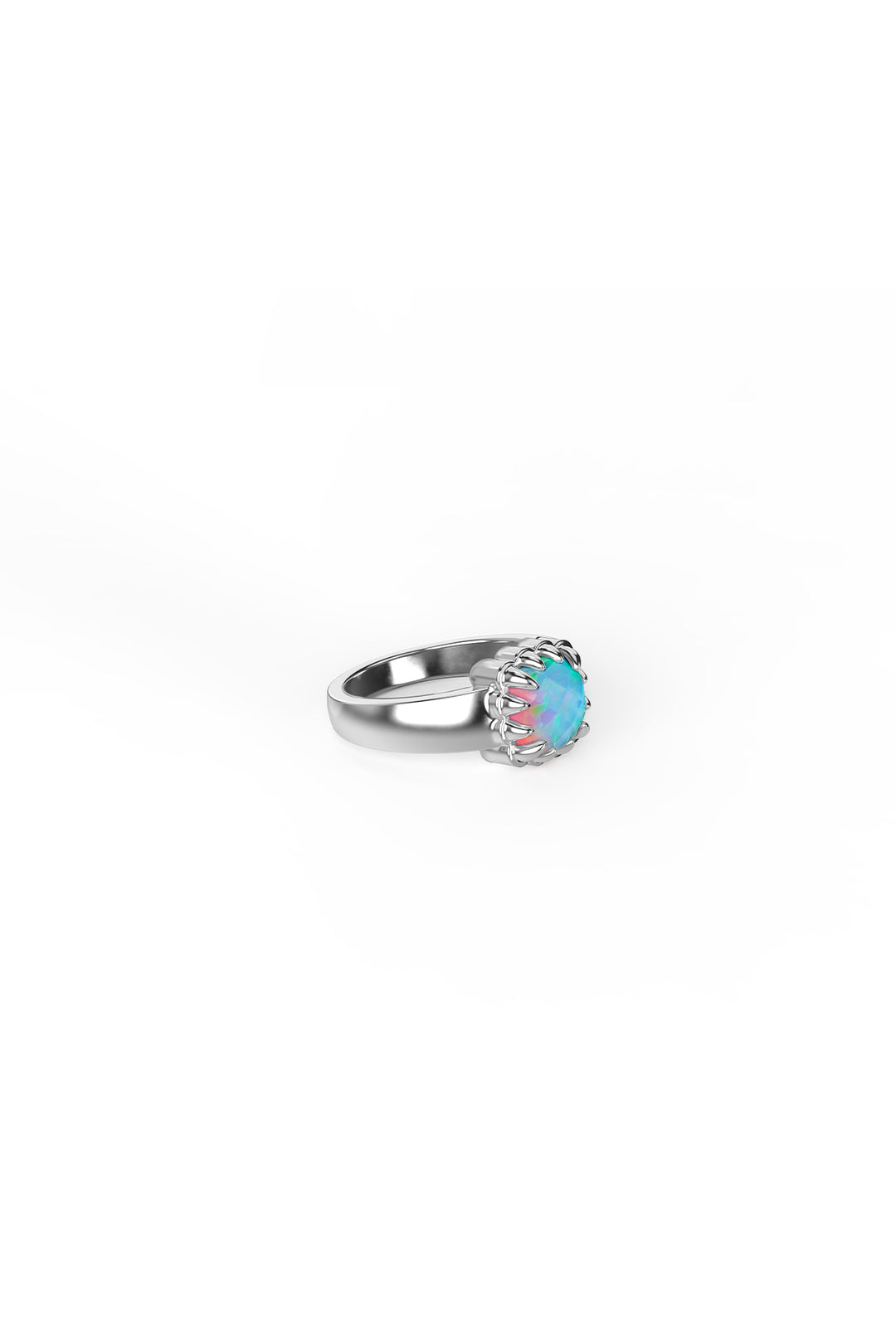 Stolen Silver Baby Claw Ring - Opal