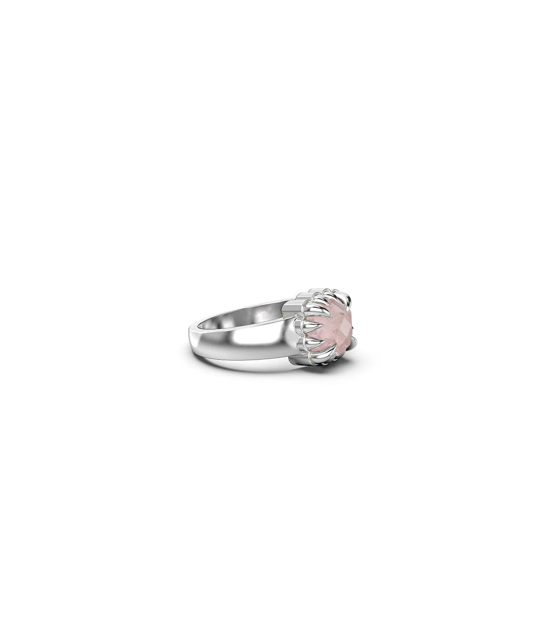 Stolen Silver Baby Claw Ring - Rose Quartz