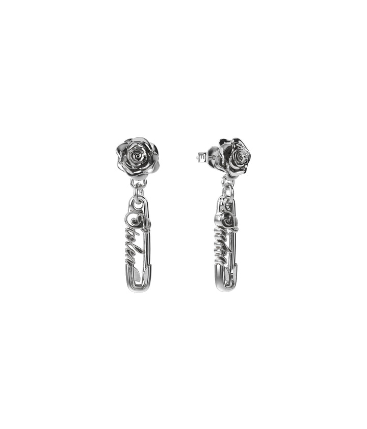 Stolen Silver Rose Pin Earrings