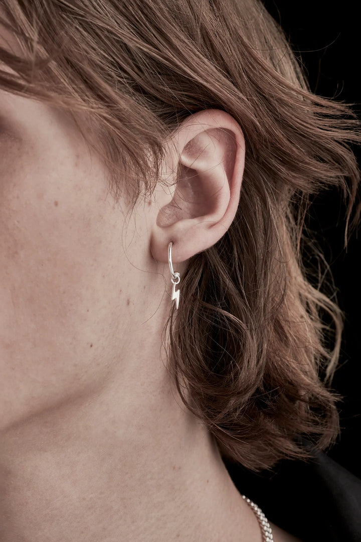 Stolen Silver Bolt Anchor Earrings