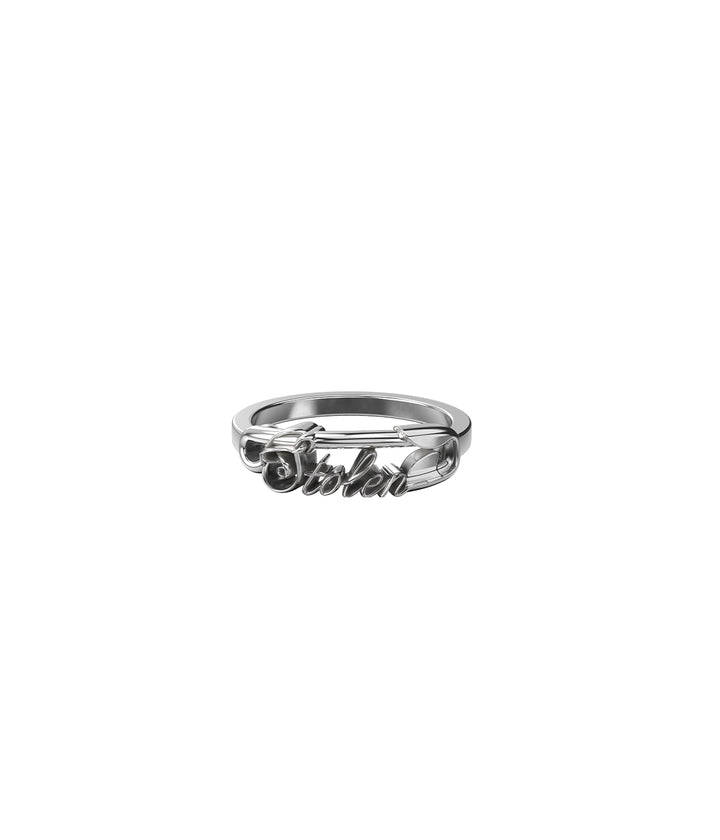 Stolen Silver Scripted Pin Ring