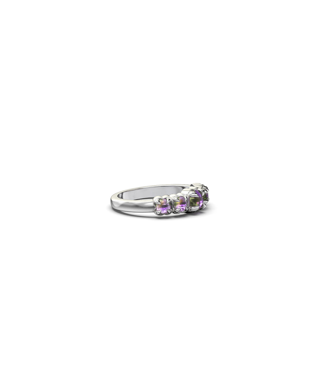 Stolen Halo Cluster Silver Ring - Mystic Quartz