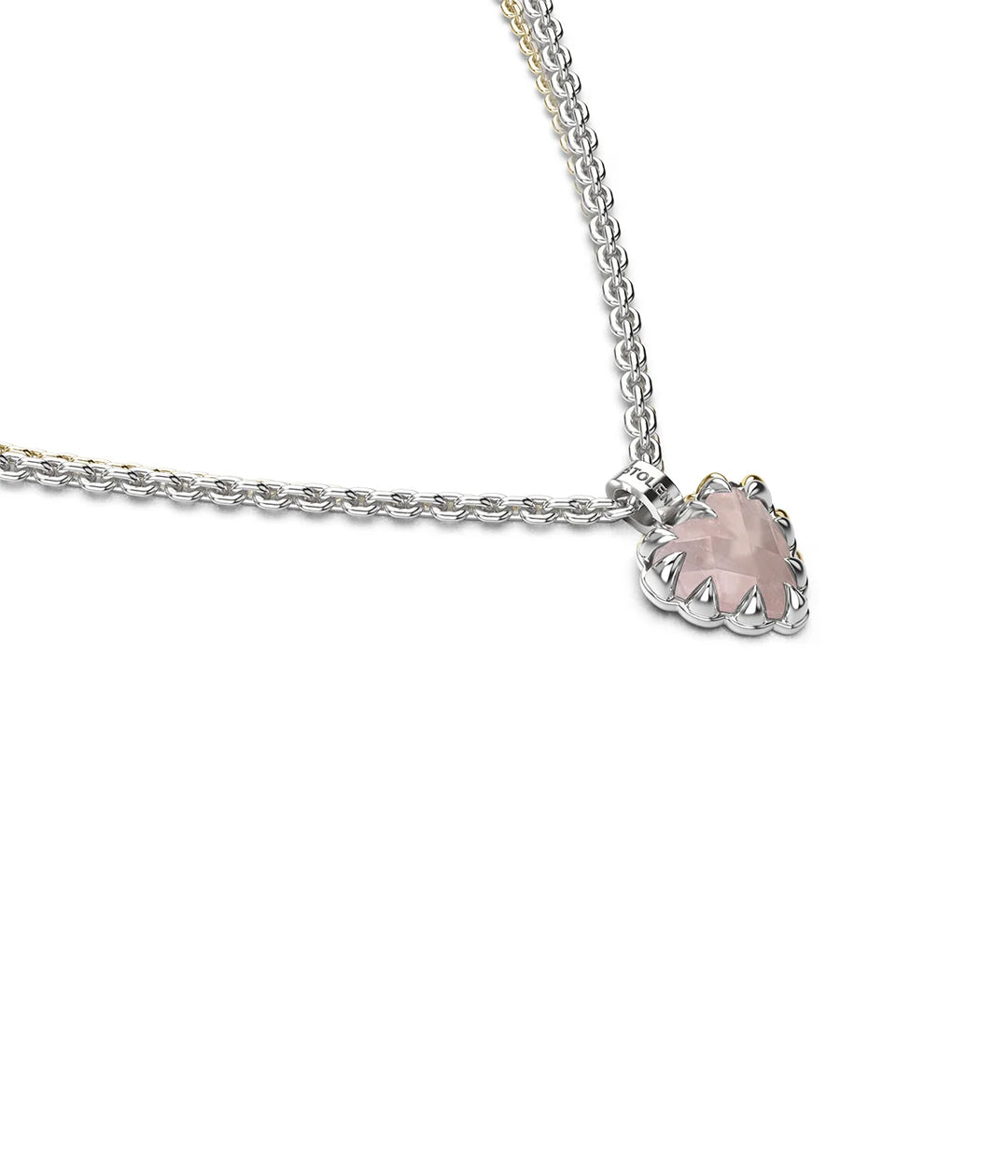Stolen Silver Mini Claw Necklace Rose Quartz