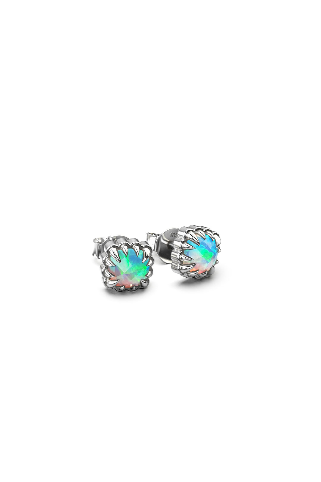 Stolen Silver Mini Claw Studs - Opal