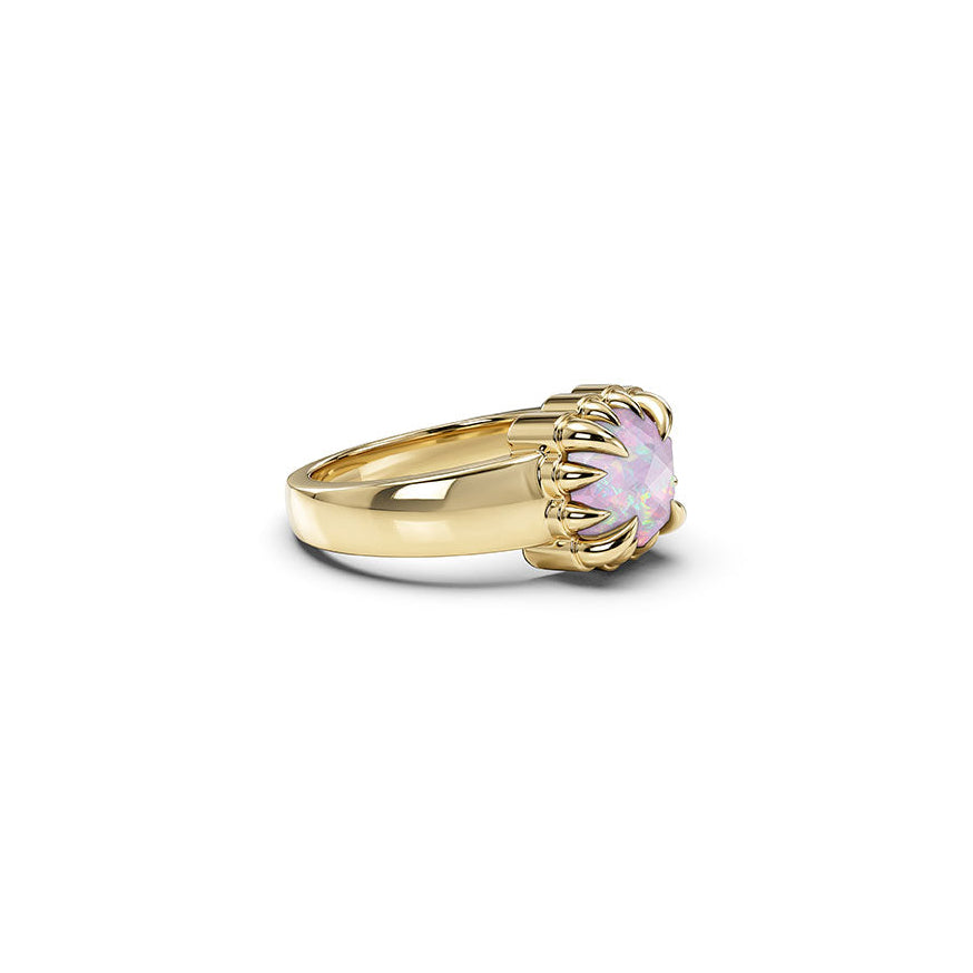 Stolen Gold Plated Baby Claw Ring - Pink Bello Opal