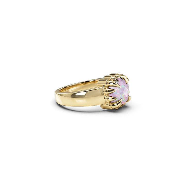 Stolen Gold Plated Baby Claw Ring - Pink Bello Opal