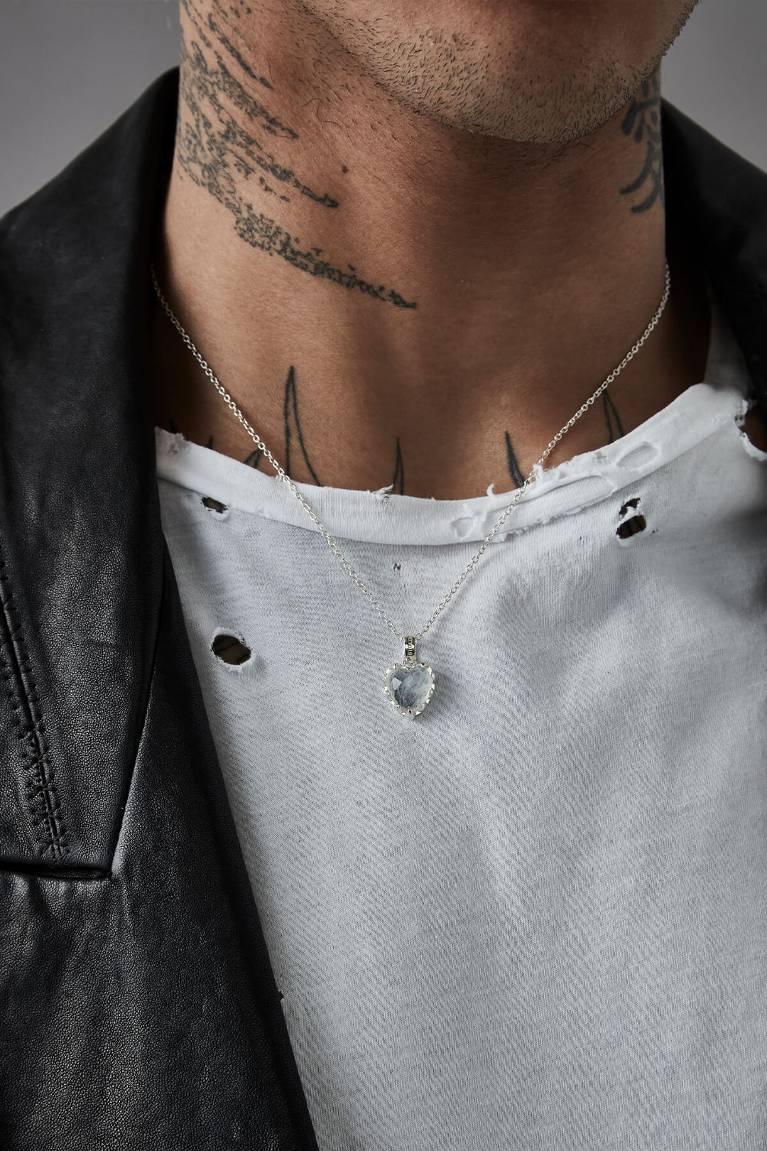 Stolen Silver Love Claw Necklace - Moonstone