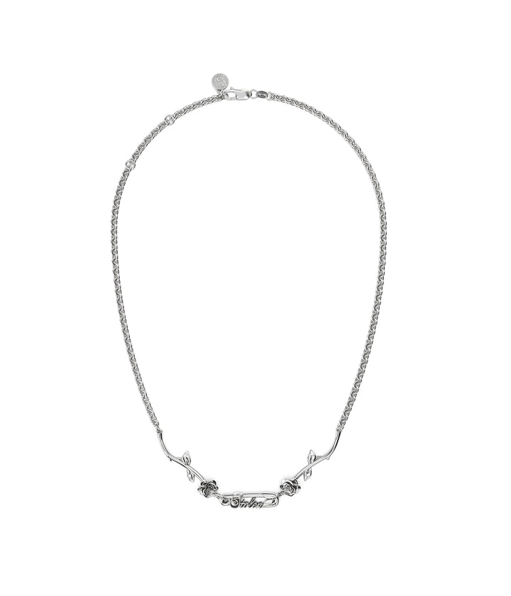 Stolen Silver Rose Pin Necklace