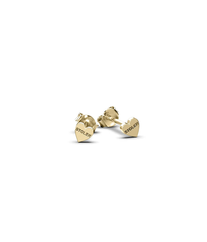 Stolen Gold Plated Tiny Heart Stud Earrings