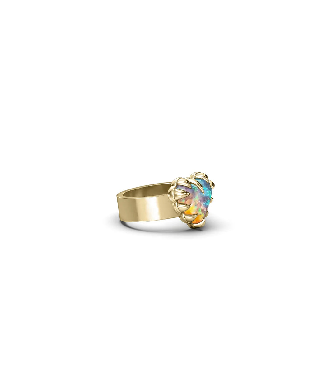 Stolen Gold Plated Love Claw Ring - Opal