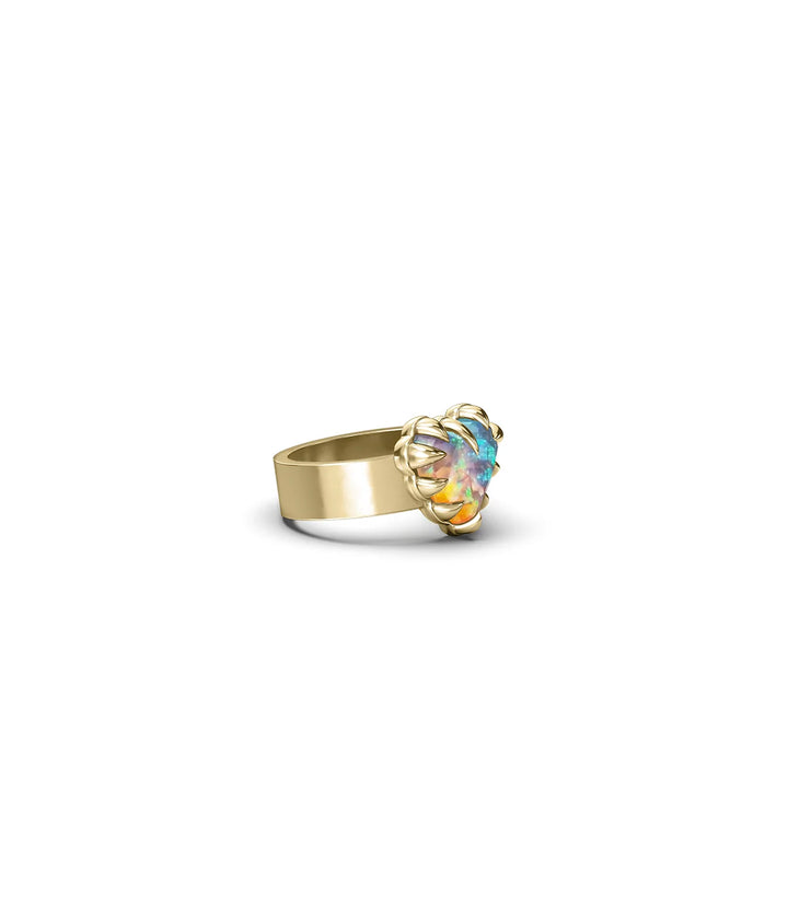 Stolen Gold Plated Love Claw Ring - Opal