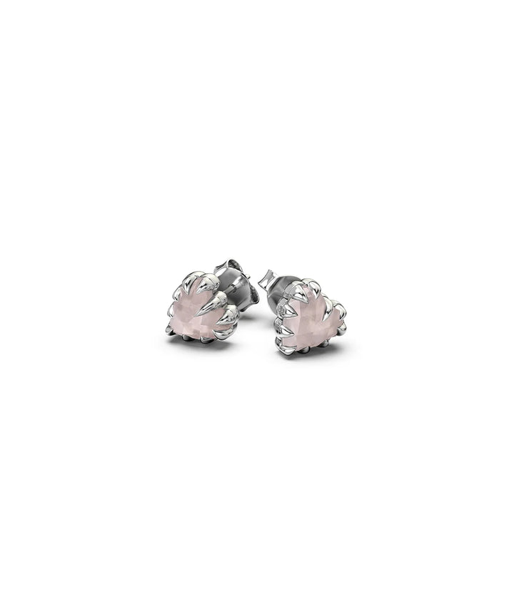 Stolen Silver Love Claw Earrings  - Rose Quartz