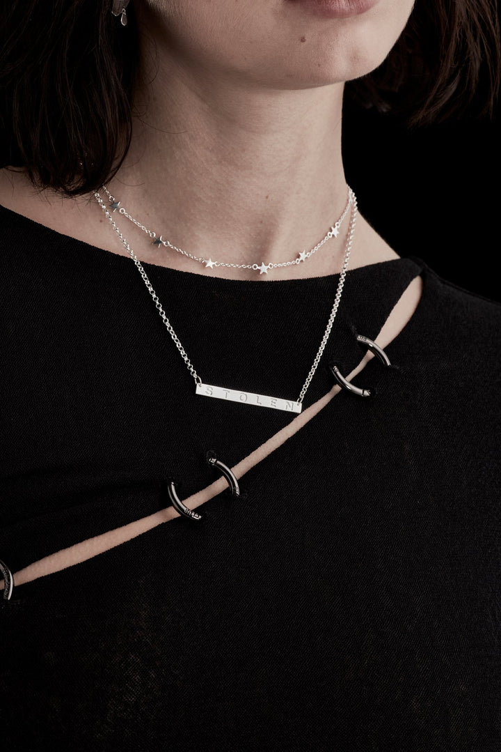 Stolen Silver Plank Necklace