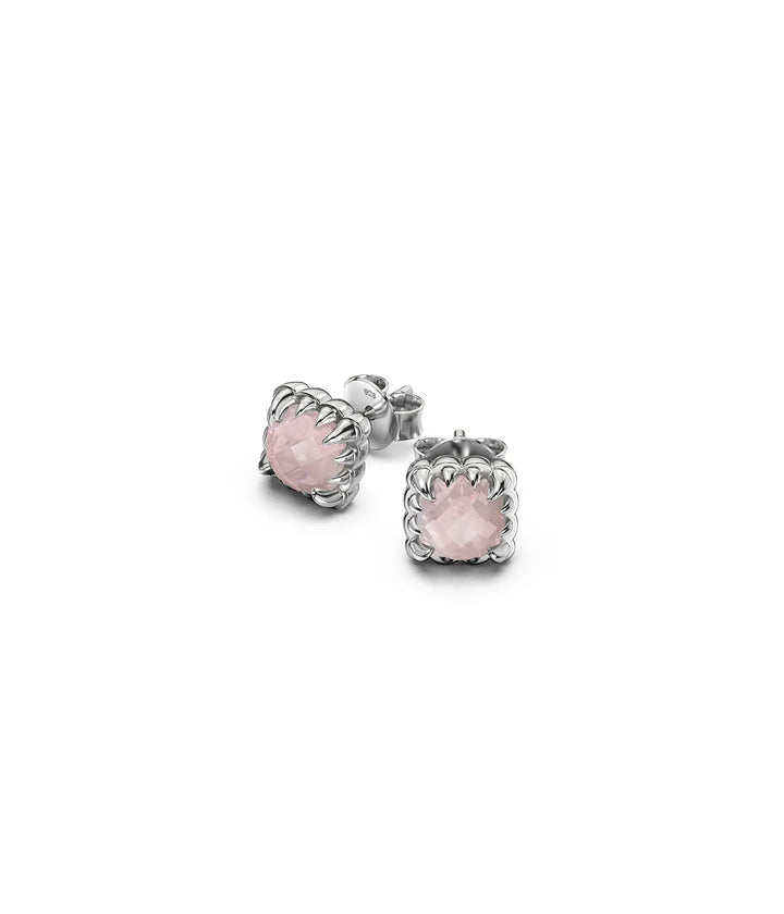 Stolen Silver Baby Claw Studs Rose Quartz