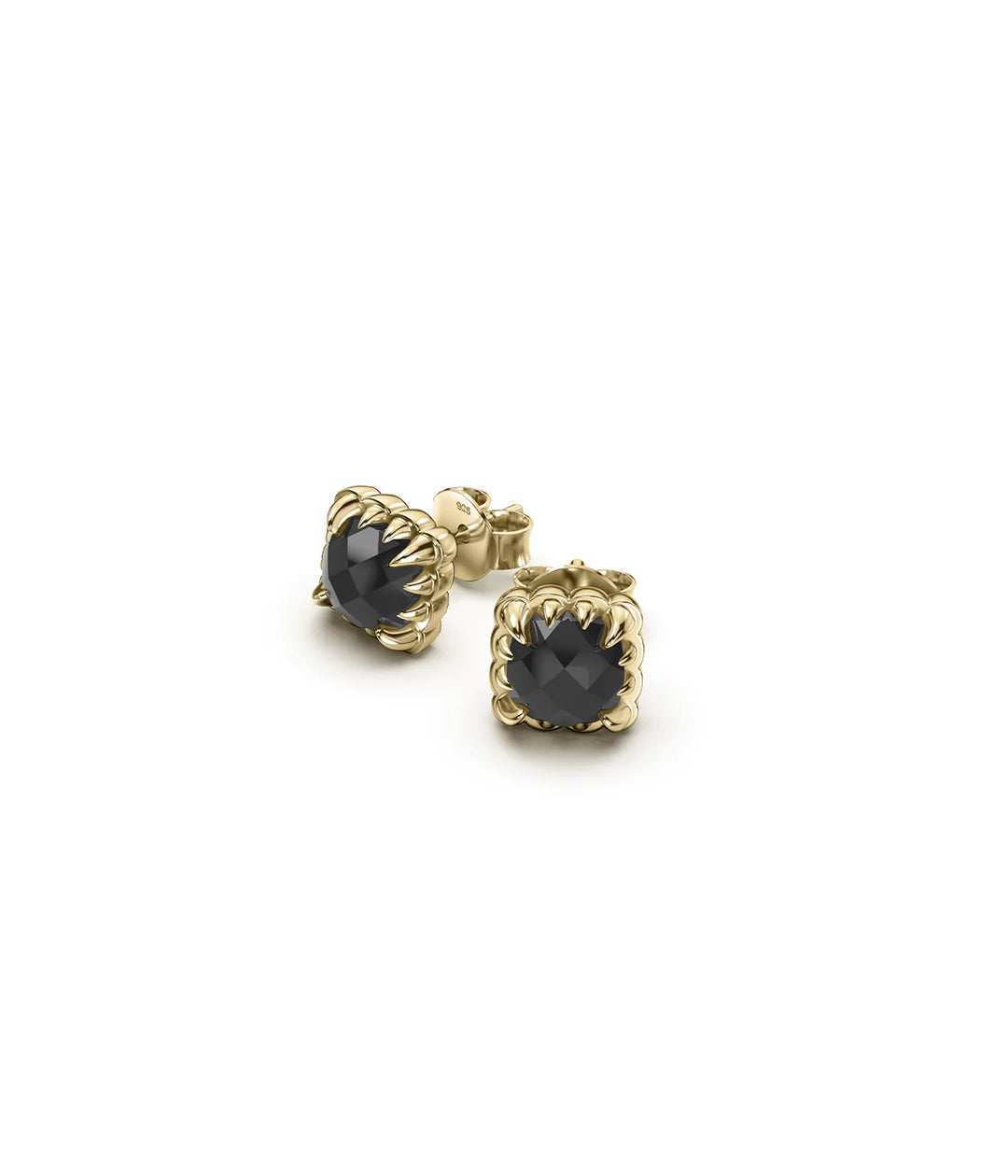 Stolen Gold Plated Baby Claw Stud Earrings - Onyx