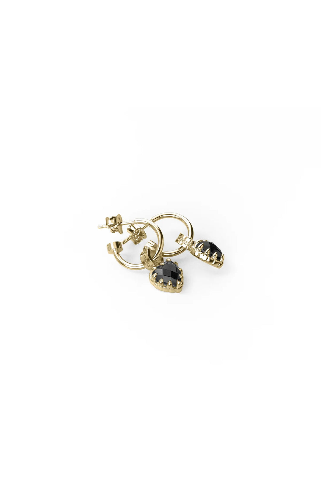 Stolen Gold Plated Love Anchor Earring - Onyx