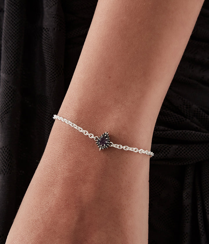 Stolen Silver Jagged Teardrop Bracelet