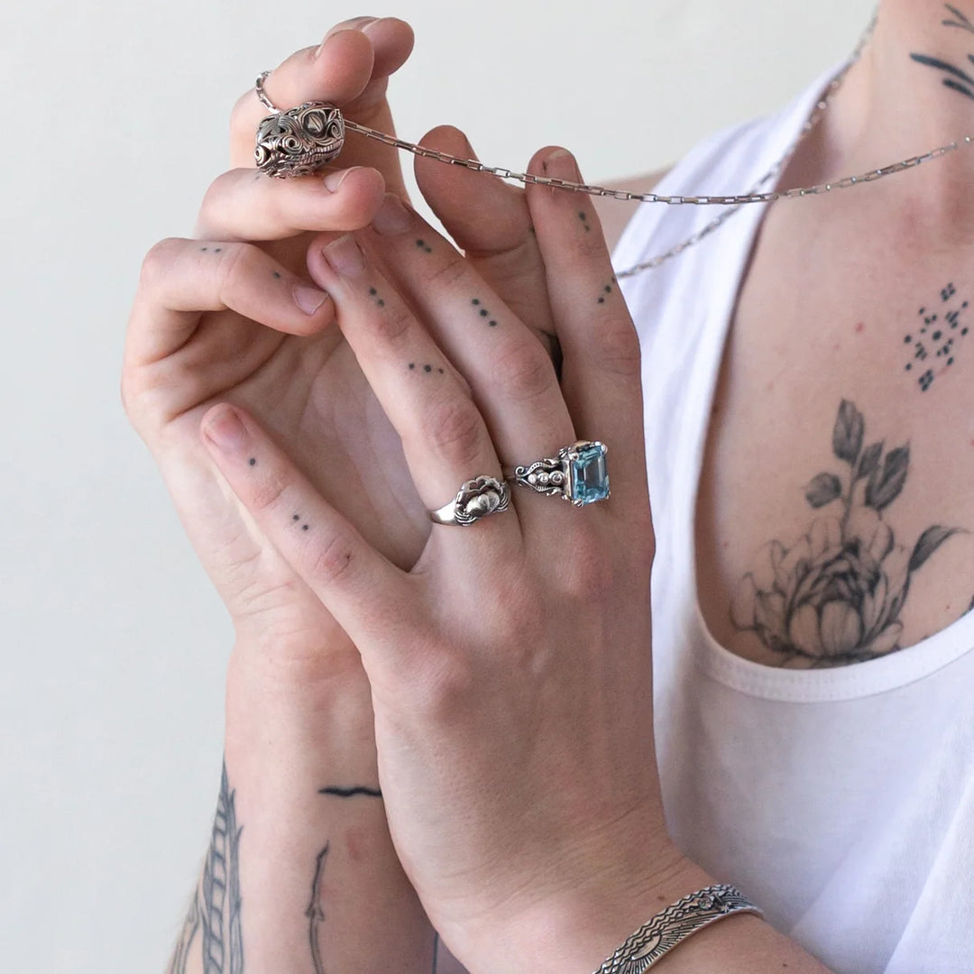 Nick Von K Sterling Silver Crab Romance Ring