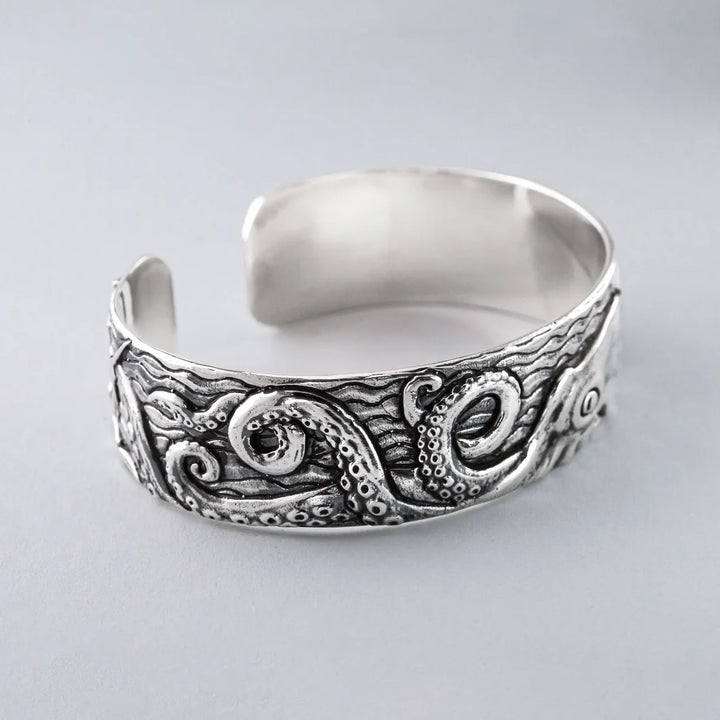 Nick Von K Stainless Steel Epic Kraken Cuff Bangle