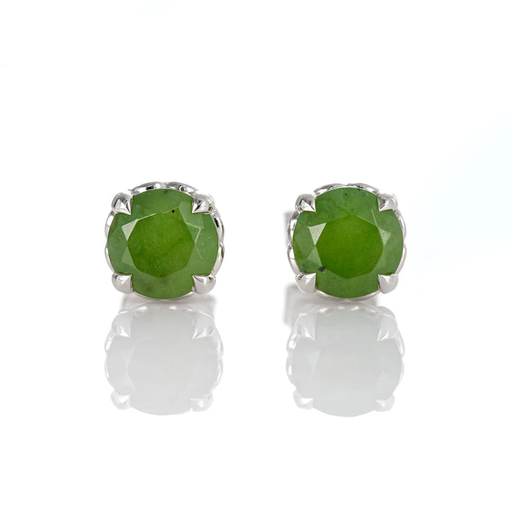 Nick Von K Sterling Silver with Pounamu Baby Dewdrop Earrings