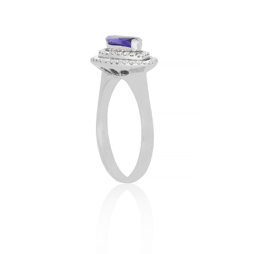 18ct White Gold Tanzanite Diamond Ring
