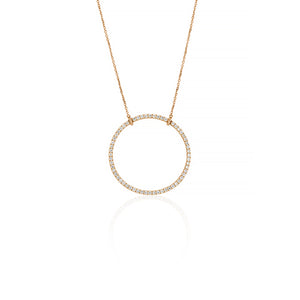 18ct Rose Gold Diamond Circle Pendant