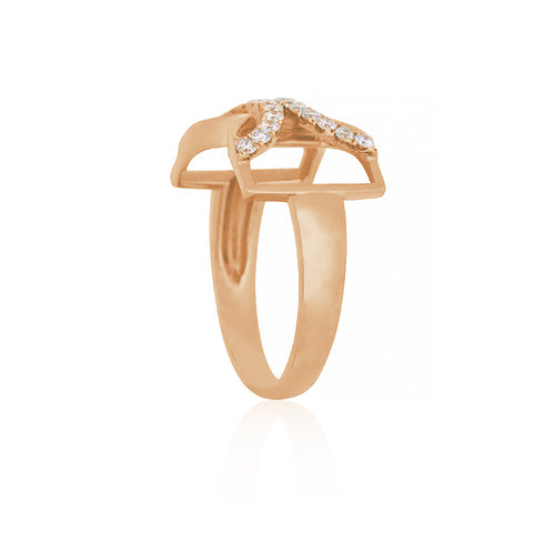 18ct Rose Gold Diamond Dress Ring