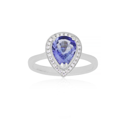 18ct White Gold Sapphire Diamond Ring