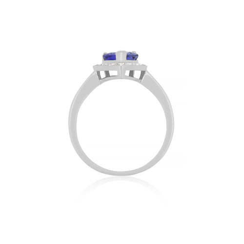 18ct White Gold Sapphire Diamond Ring
