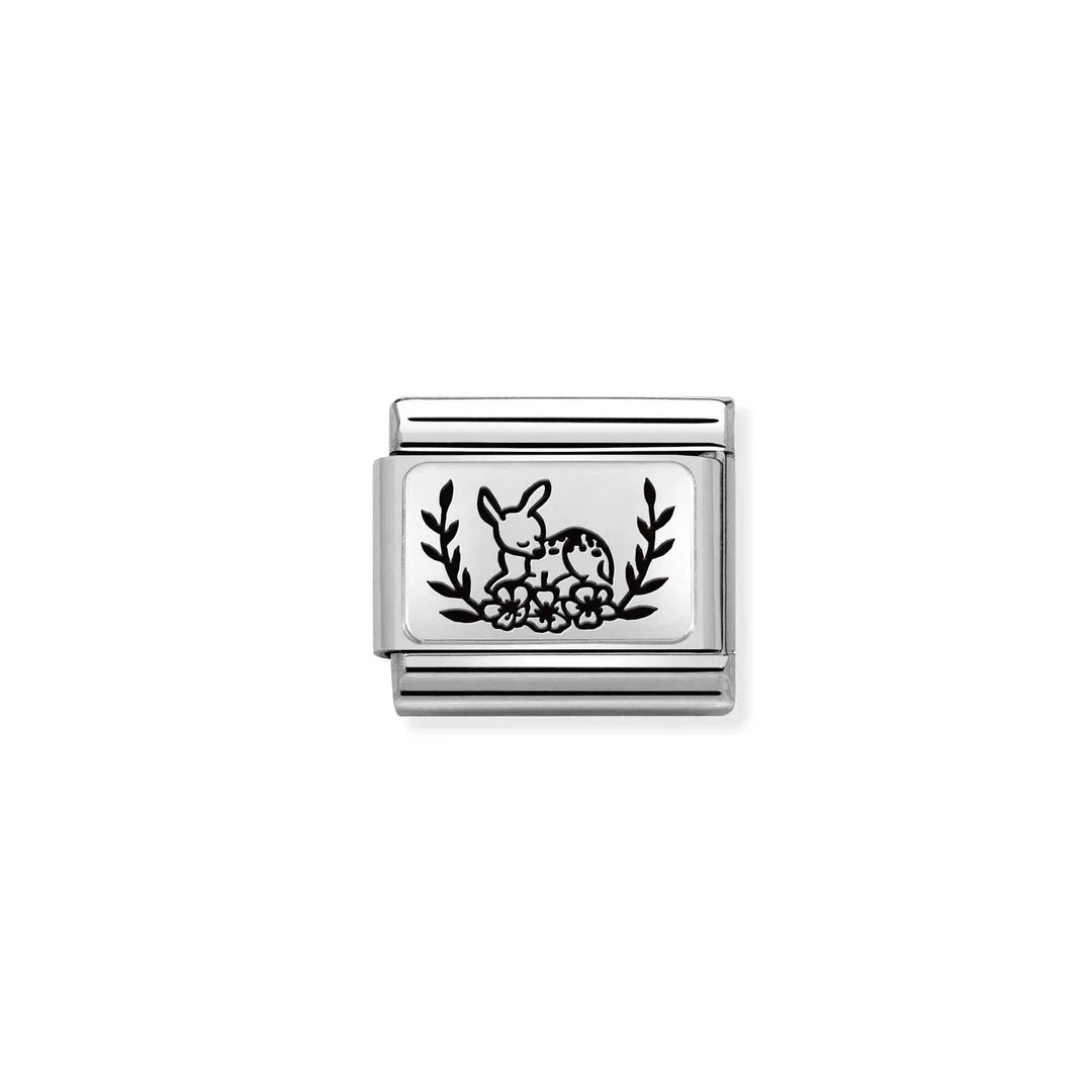 Nomination Classic Link 330111/17 Deer with Flowers in Sterling Silver