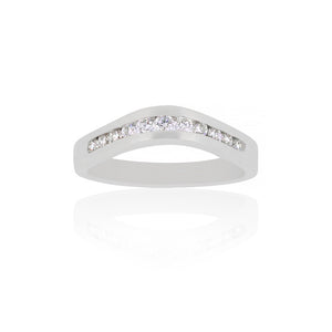 18ct White Gold Curve Diamond Ring
