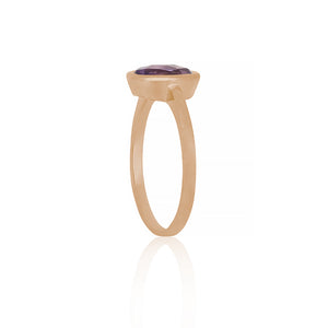 9ct Rose Gold Lamour Amethyst Oval Ring