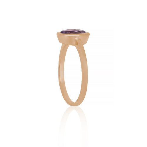 9ct Rose Gold Lamour Amethyst Oval Ring