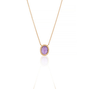 9ct Rose Gold Lamour Amethyst Oval Necklace