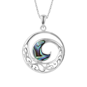 ARGENTO STERLING SILVER PAUA WAVE NECKLACE