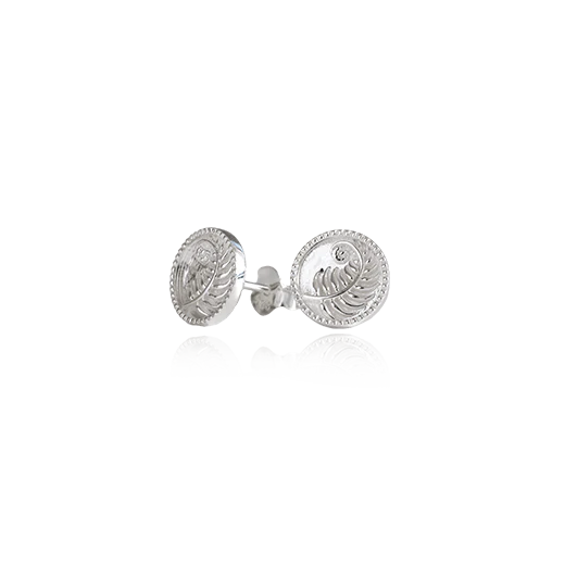 Evolve Fern Coin Silver Studs (Strength)