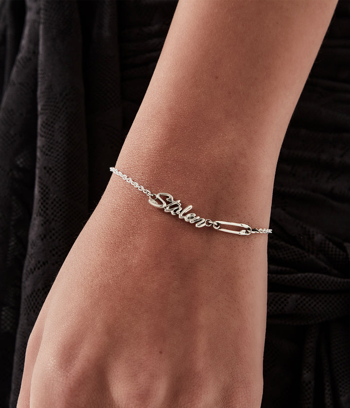 Stolen Silver Sentimental Script Bracelet