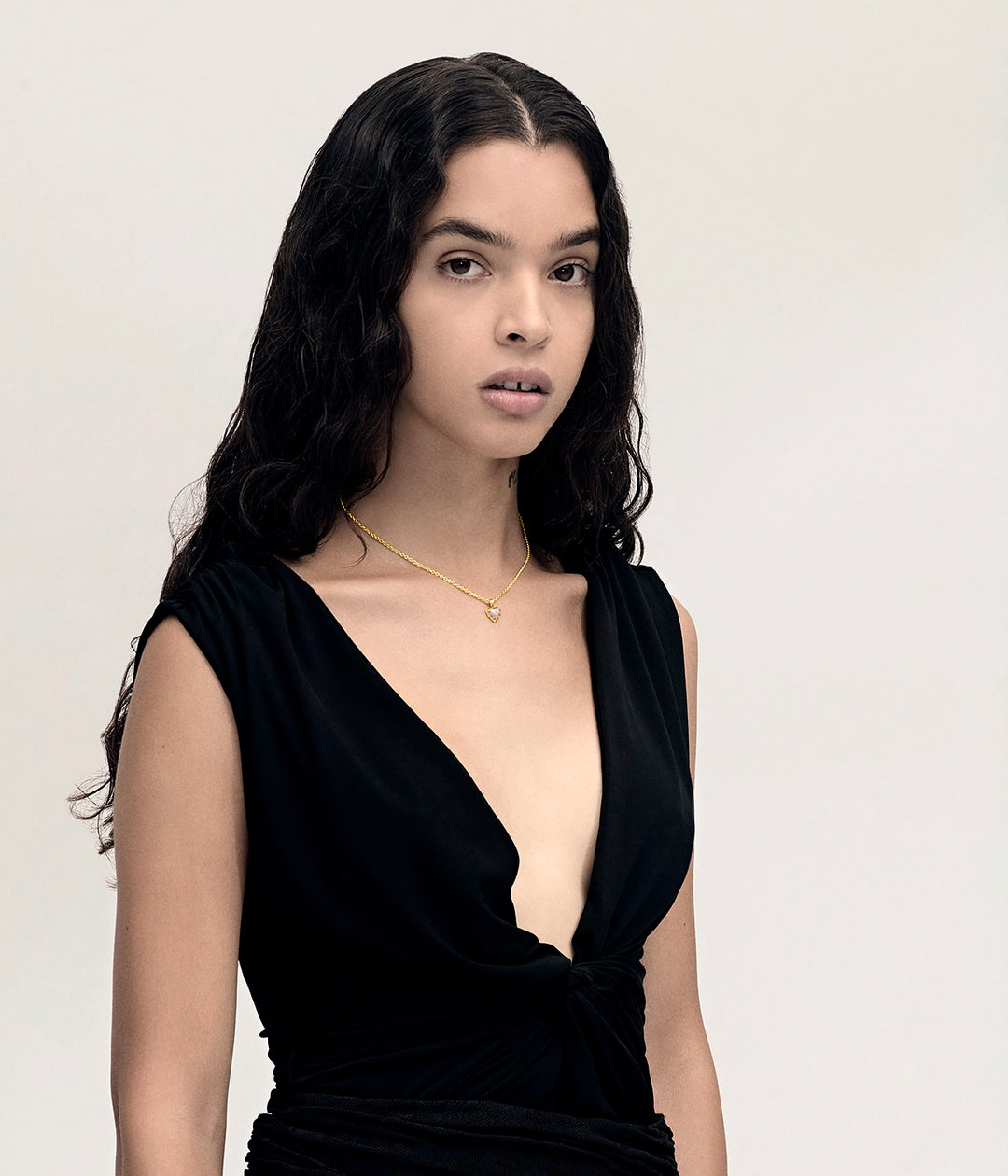 Stolen Gold Plated Mini Love Claw Necklace - Pink Bello Opal