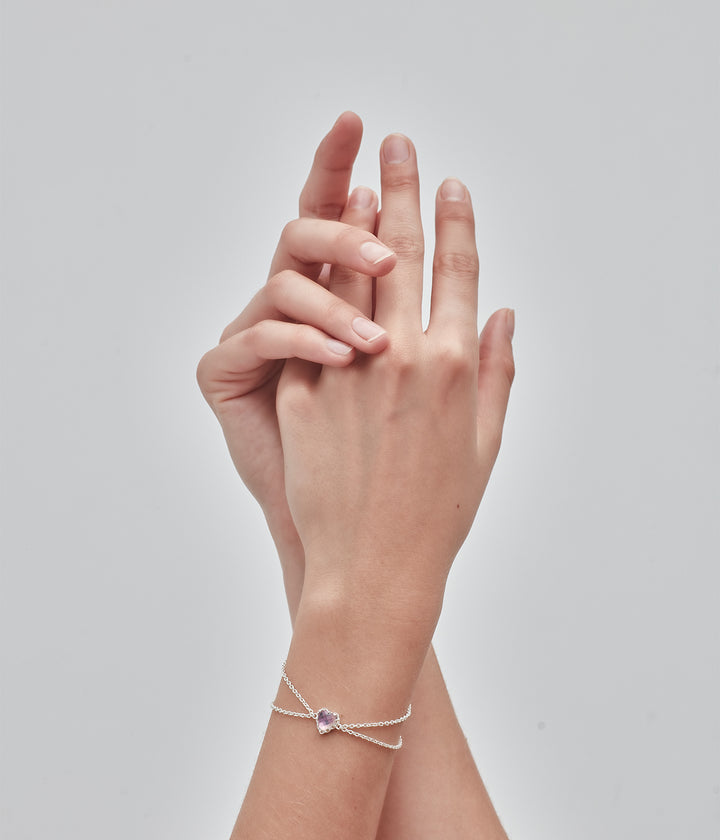 Stolen Love Claw Silver Bracelet - Mystic Quartz