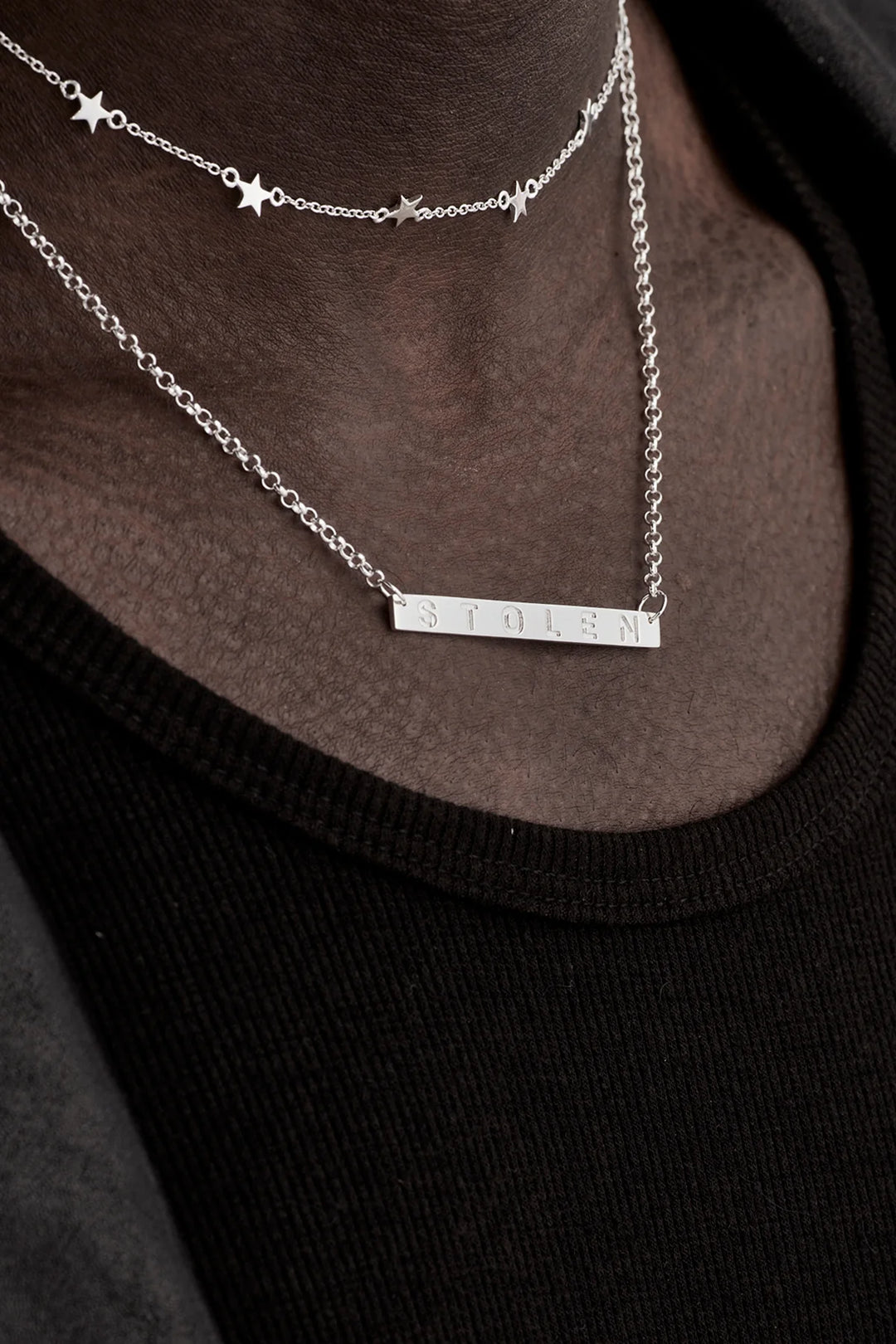 Stolen Silver Plank Necklace