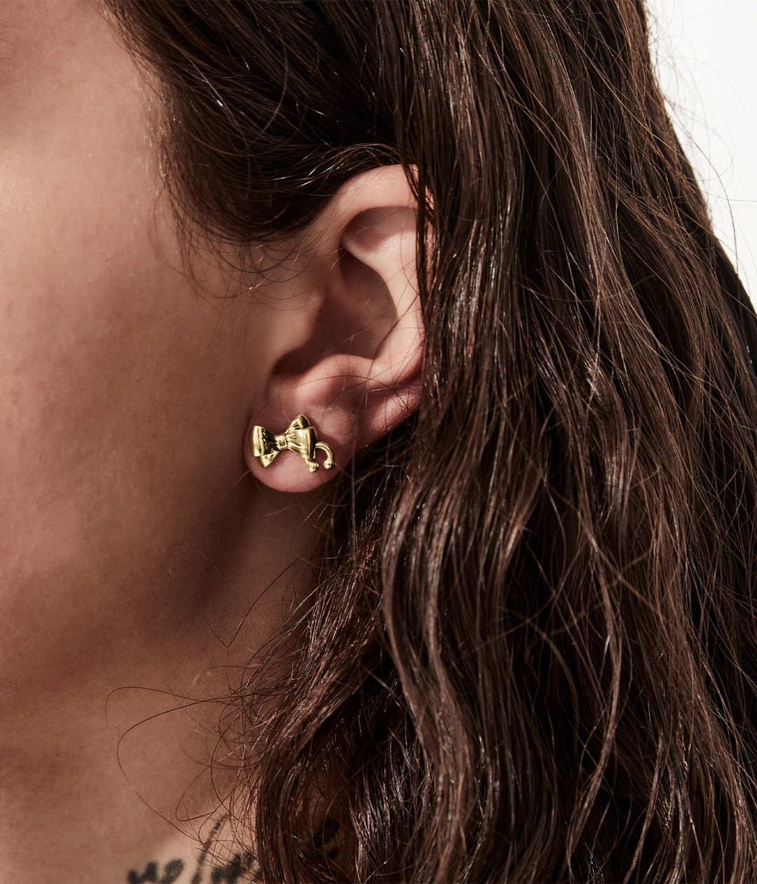 Stolen Gold Plated Pierced Bow Earrings