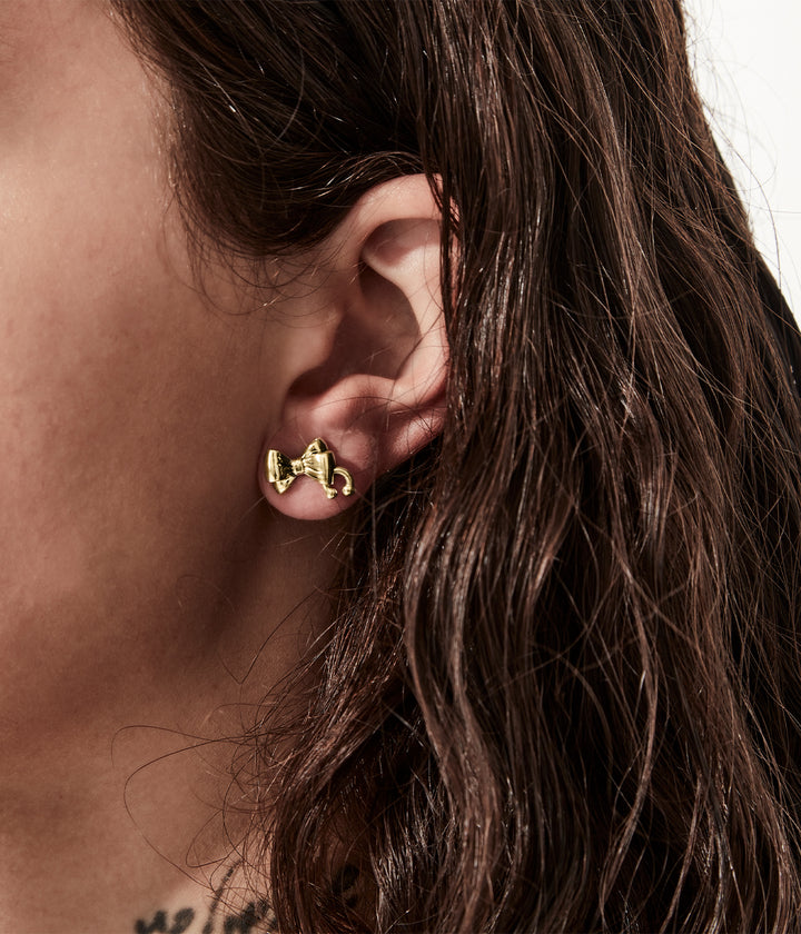 Stolen Gold Plated Pierced Bow Earrings