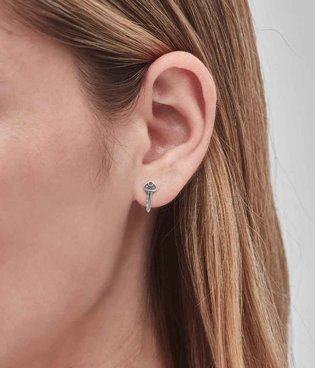 Stolen Mini Key Stud Earrings