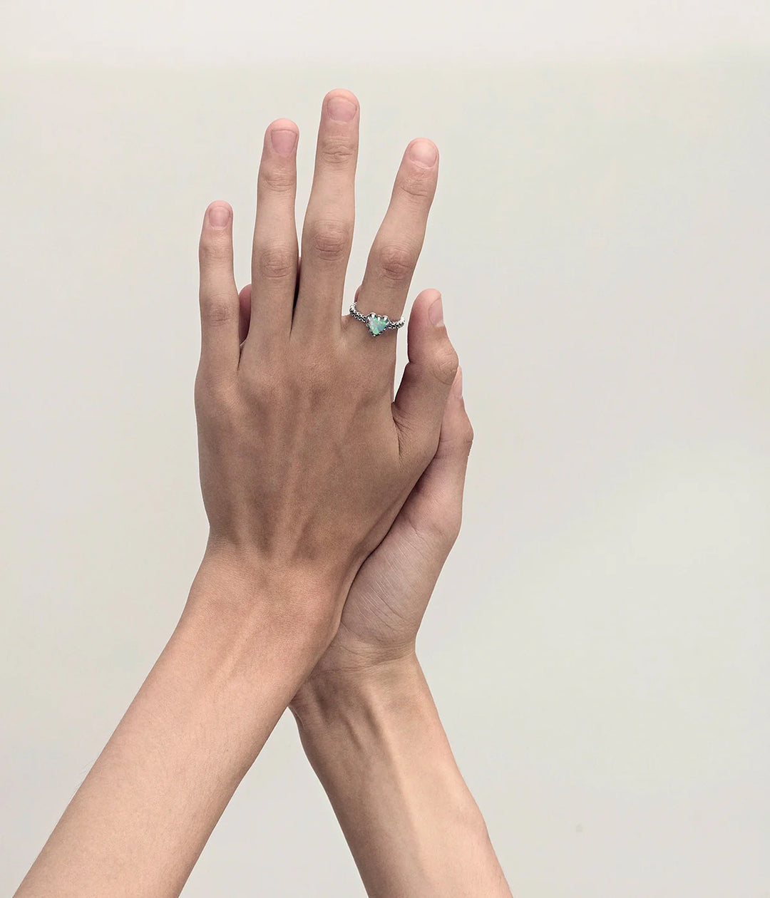 Stolen Silver Mini Love Claw Ring - Opal