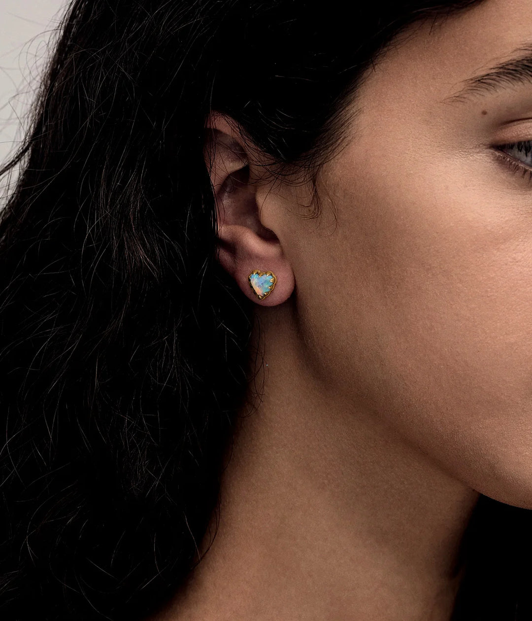 Stolen Gold Plated Love Claw Earrings - Opal