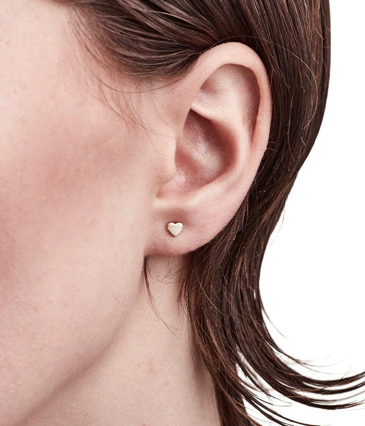 Stolen Gold Plated Tiny Heart Stud Earrings